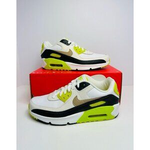 6Y Nike Air Max 90 GS White Khaki-Cyber Athletic Sneaker HF6358-103